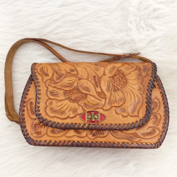 floral leather purse